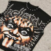 Oversized Drop Shoulder T-Shirts Rhinestone Print